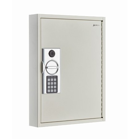 Adiroffice 60-Key Steel Heavy-Duty Digital Lock Key Cabinet, White ADI680-60-WHI